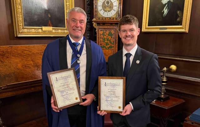 Brad and Max Reames of Peartree Cleaning Services awarded Chartered Status